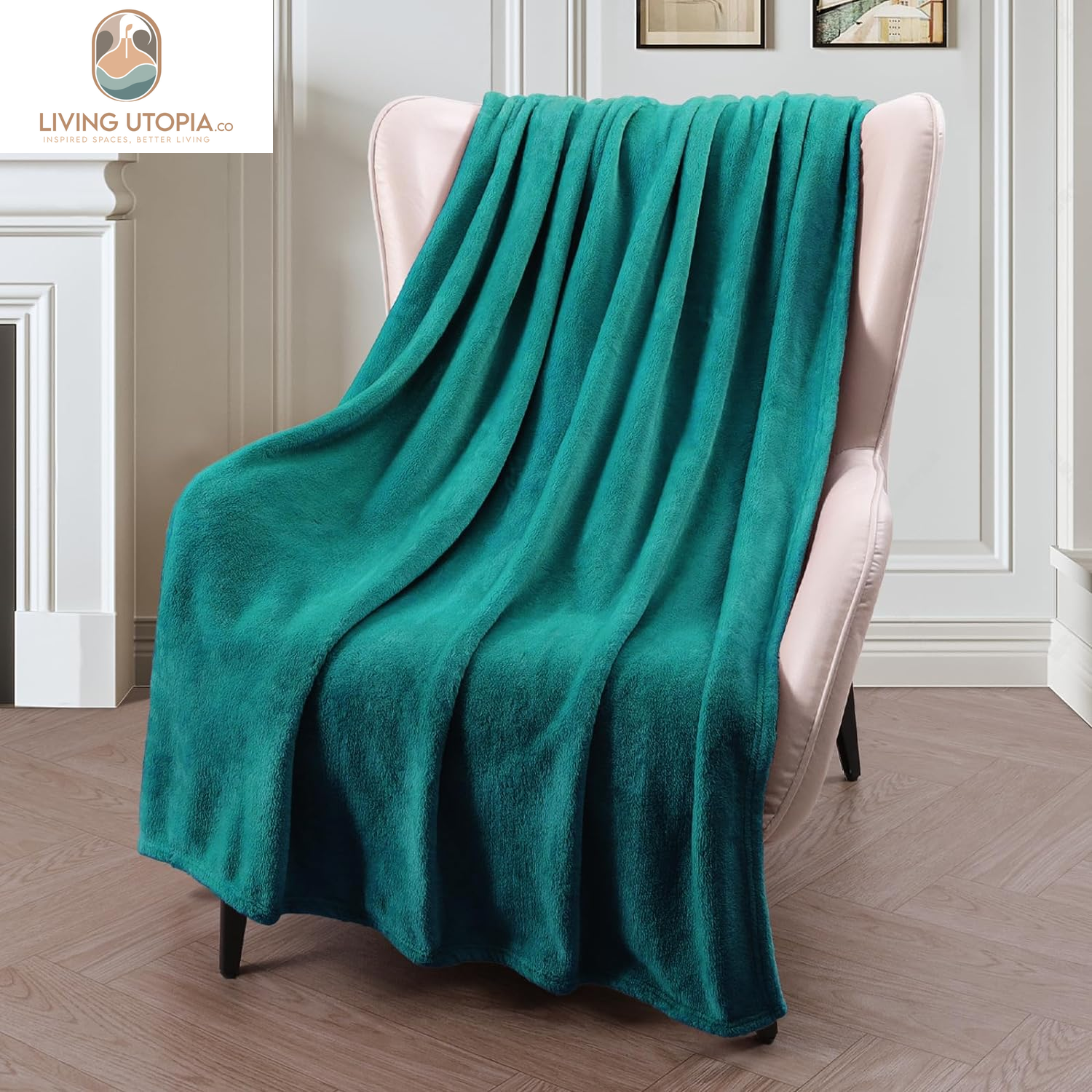 Extra Large Fleece Throw Blanket for Couch, Sofa, 300GSM Super Soft and Warm Blankets, Teal Throw All Season Use, Cozy, Plush, Lightweight, 50X70 Inches