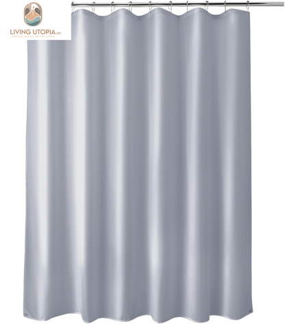 Fabric Shower Curtain Liner, Gray Shower Curtain Liner with 2 Magnets, 70 X 72 Inches, Cloth Shower Liner Waterproof Polyester, 85GSM, Easy Installation, Machine Washable, Blue Gray