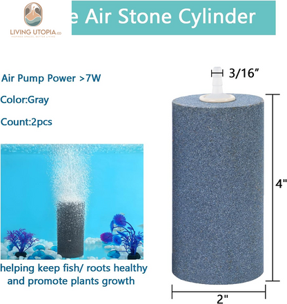 Aquarium Air Stone 4X2 Inch 2 Pack, Large Airstone, Aerator Bubble Diffuser, Air Pump Accessories for Aquariums, Hydroponic, Ponds and Fish Tanks