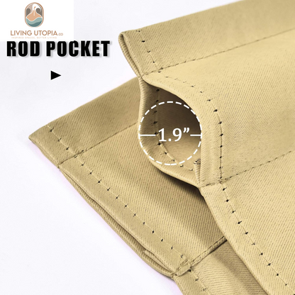 Energy Efficient Rod Pocket Curtains Valance for Windows Room Darkening Privacy Protection Valance 18 Inch Length for Bedroom Kitchen,Each Is 52X18 Inch,Biscotti Beige,Single Panel