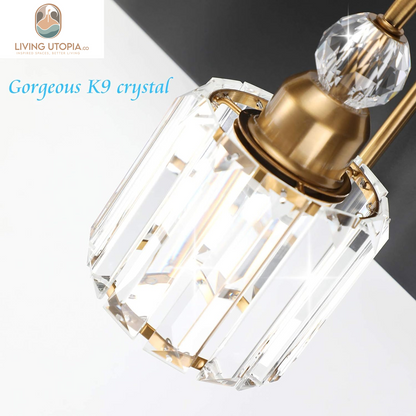 Modern Bathroom Vanity Light Fixture, 3-Lights, Black Metal & Crystal, HJ-8600-3T