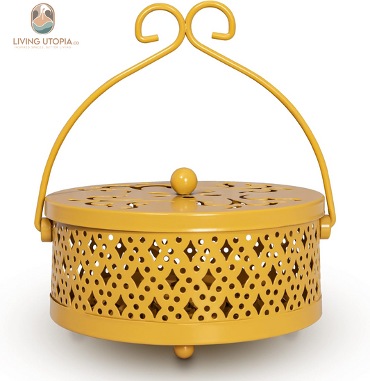 Yellow Retro Mosquito Coil Holder for Home & Camping