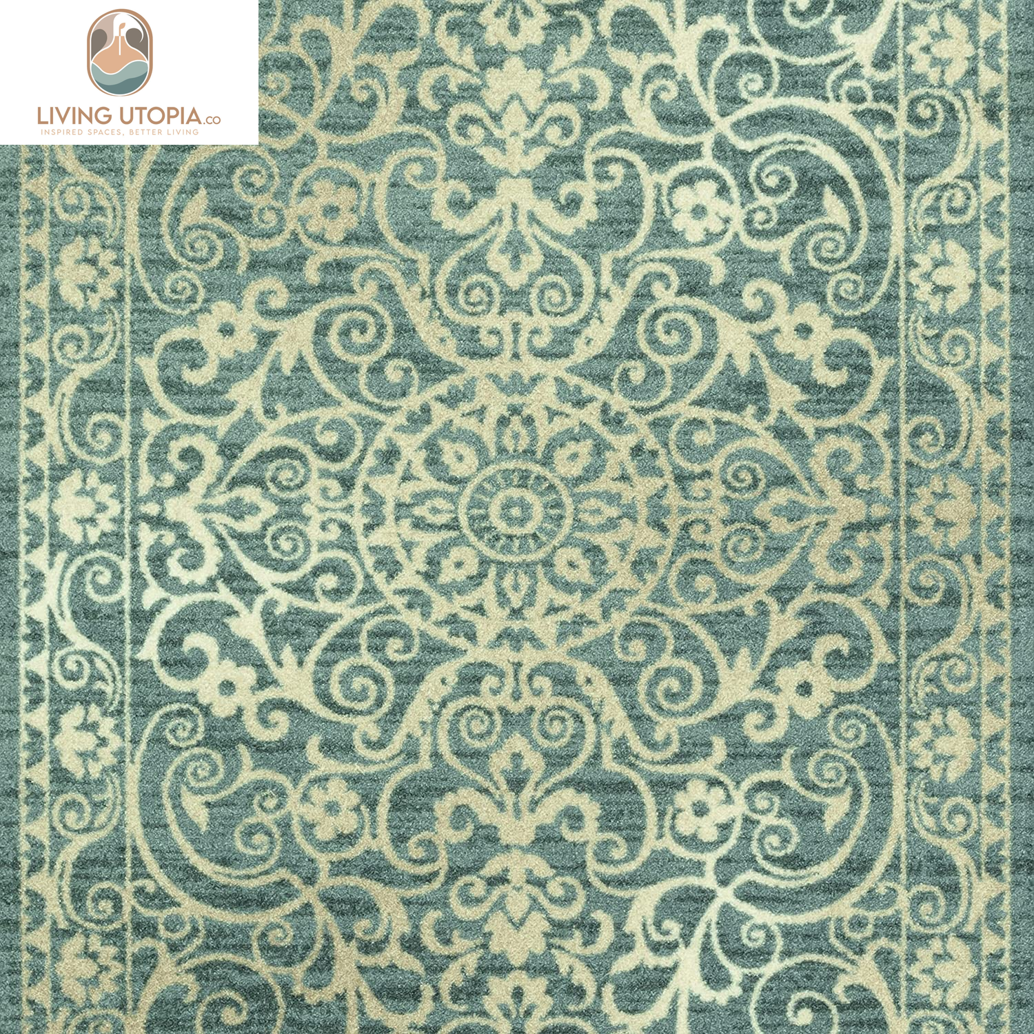 Area Rug - Pelham 5 X 7 Large Area Rugs [Made in USA] for Living Room, Bedroom, and Dining Room, Light Spa