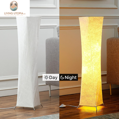 Floor Lamp, Dimmable 39" (XS) Tall Standing Lamp, 3 Levels Adjustable Brightness 12Wx2 LED Bulbs, Column Floor Light W/White Fabric Shade, Home Decor for Living Room, Bedroom, Kids Room
