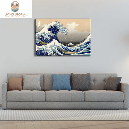 Great Wave of Kanagawa Katsushika Hokusai Giclee Canvas Prints Wall Art Abstract Seascape Pictures Paintings for Living Room Home Decorations Large Modern Stretched and Framed Sea Artwork