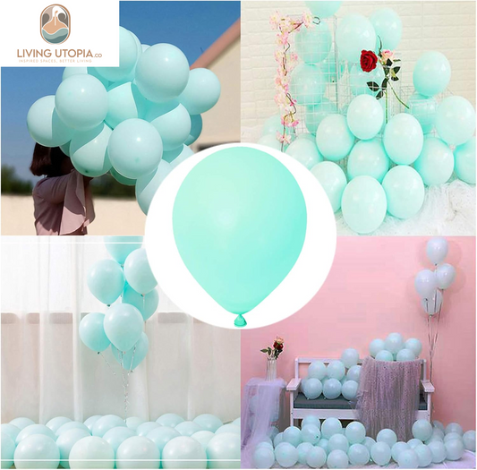 Pastel Mint Balloons 10 Inch 100Pcs Mint Green Latex Balloons for Party Birthday Wedding Anniversary or Any Party Decorations-Pastel Mint