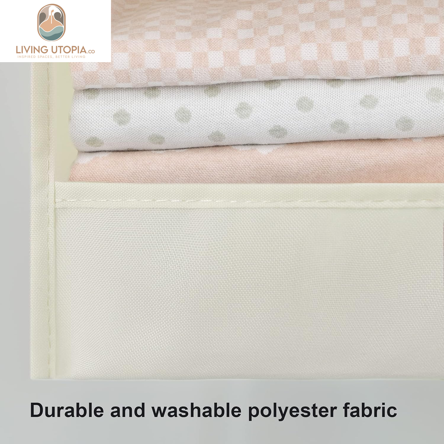 3-Shelf Hanging Organizer, Foldable Hanging Closet Storage, Closet Shelves Organizer for Camper, Beige, 29 ½" H X 12" W X 12" D, 2-Pack