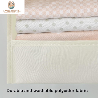 3-Shelf Hanging Organizer, Foldable Hanging Closet Storage, Closet Shelves Organizer for Camper, Beige, 29 ½" H X 12" W X 12" D, 2-Pack