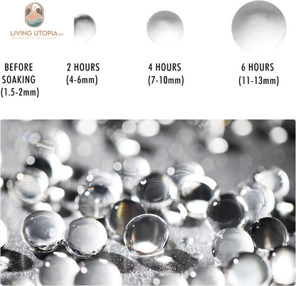 70,000 Clear Water Gel Beads for Vases, Tansparent Water Gel Beads for Vase Filler Beads, Candles, Wedding Centerpiece Floral Decorations