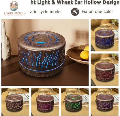 Diffusers for Essential Oils Large Room 600Ml,Essential Oil Diffusers for Home with R/C,Cool Mist Humidifier,7 Colors Lights & 3 Mist Mode Waterless Auto off for Office