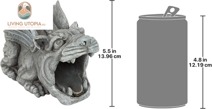 Roland the Gothic Gargoyle Gutter Guardian Rain Downspout Extension Outdoor Statue, 10 Inch Long, Cast Stone Resin, Grey Stone Finish