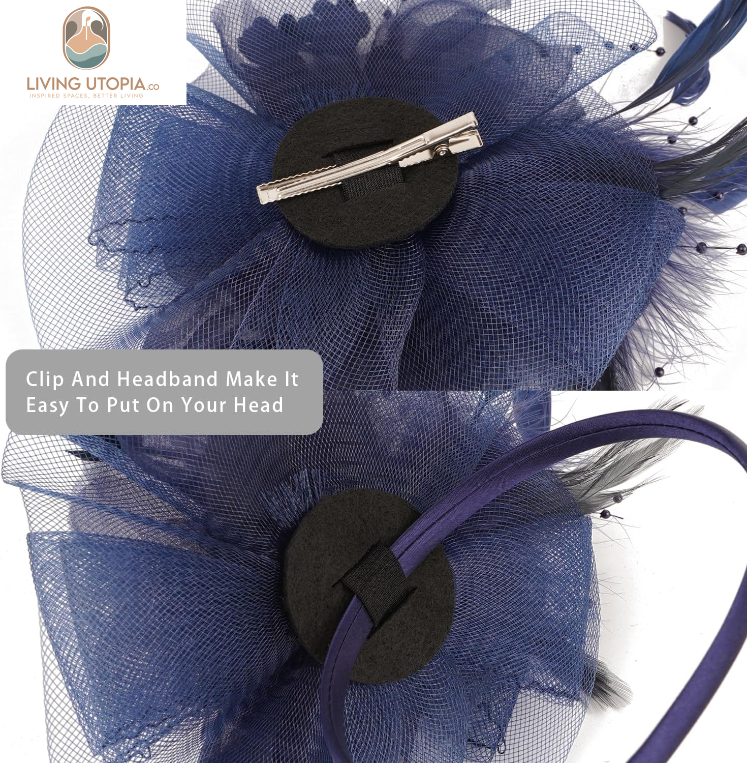 Fascinators Hat for Women Tea Party Headband Kentucky Derby Wedding Flower Cocktail Mesh Feathers Hair Clip