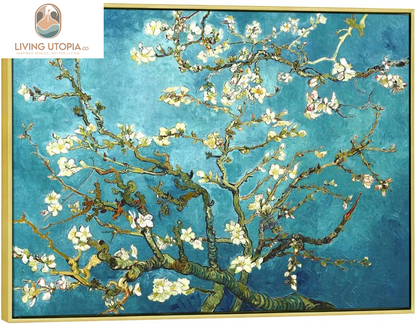 Framed Wall Art Giclee Canvas Prints of Almond Blossom by Vincent Van Gogh Paintings Reproduction Abstract Artwork for Wall Decor