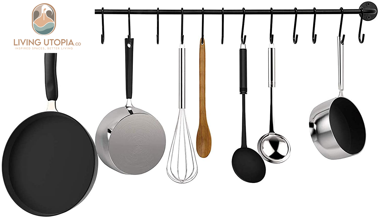 10 Pack Heavy Duty S Hooks Black S Shaped Hooks Hanging Hangers Hooks for Kitchen, Bathroom, Bedroom and Office: Pan, Pot, Coat, Bag, Plants(10 Pack/Black/Small)