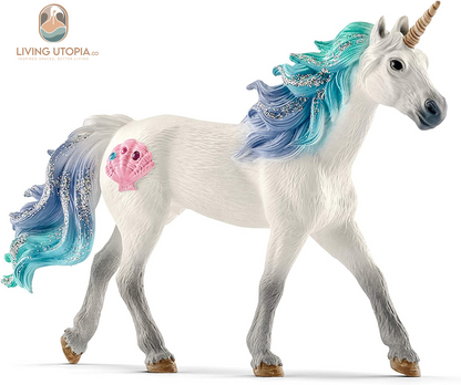 Bayala, Unicorn Toys for Girls and Boys, Sea Unicorn Stallion with Gems, Blue and Purple, Ages 5+
