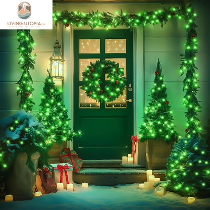 Connectable 100 LED Green Lights for St Patricks Day Decor, 8 Modes Plug-In Green String Lights Indoor, 33Ft Clear Wire Green Christmas Lights Outdoor for Christmas Tree Xmas Decor