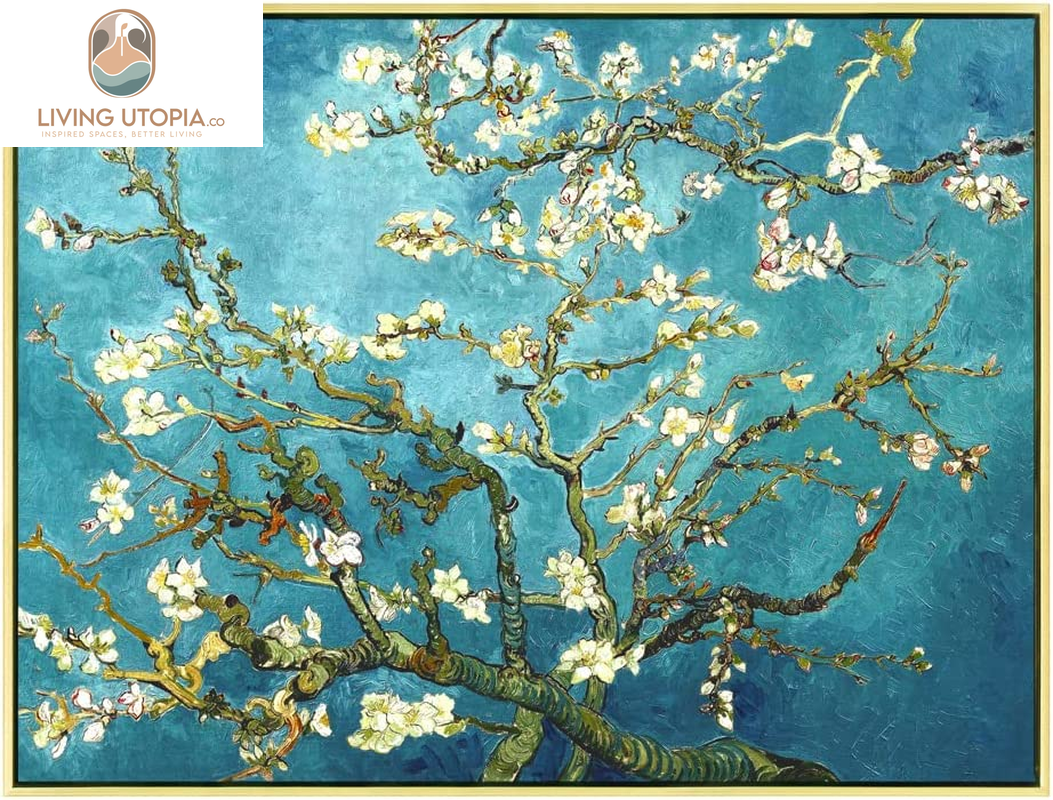 Framed Wall Art Giclee Canvas Prints of Almond Blossom by Vincent Van Gogh Paintings Reproduction Abstract Artwork for Wall Decor
