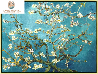 Framed Wall Art Giclee Canvas Prints of Almond Blossom by Vincent Van Gogh Paintings Reproduction Abstract Artwork for Wall Decor