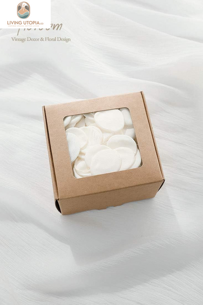 300Pcs Rose Petals Ivory Faux Silk Flower Petals for Wedding Flower Girl Basket White Aisle Scatter Dinner Table Centerpieces Party Confetti Bridal Shower Romantic Night Decoration