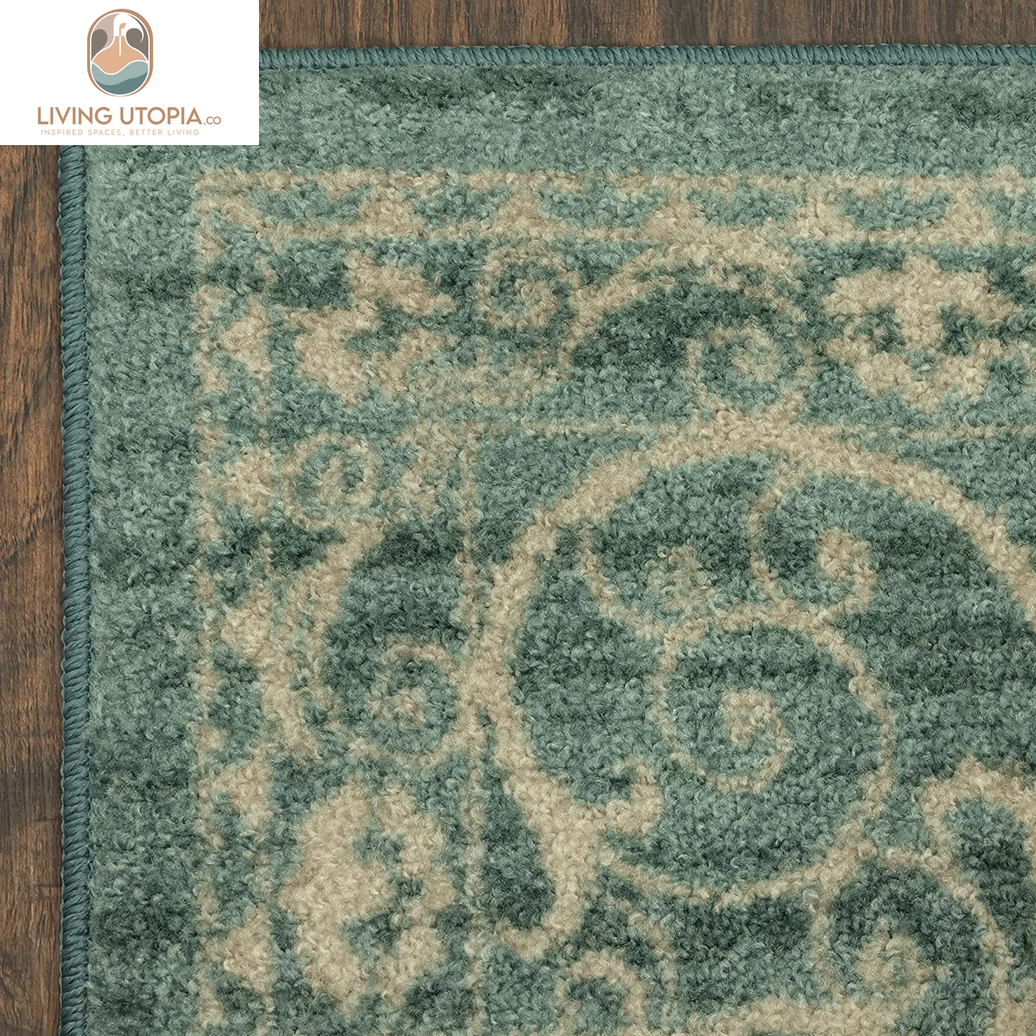 Area Rug - Pelham 5 X 7 Large Area Rugs [Made in USA] for Living Room, Bedroom, and Dining Room, Light Spa