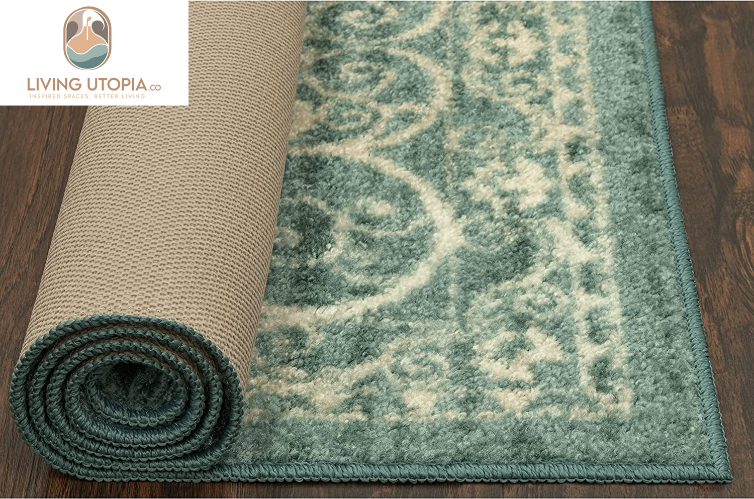 Area Rug - Pelham 5 X 7 Large Area Rugs [Made in USA] for Living Room, Bedroom, and Dining Room, Light Spa