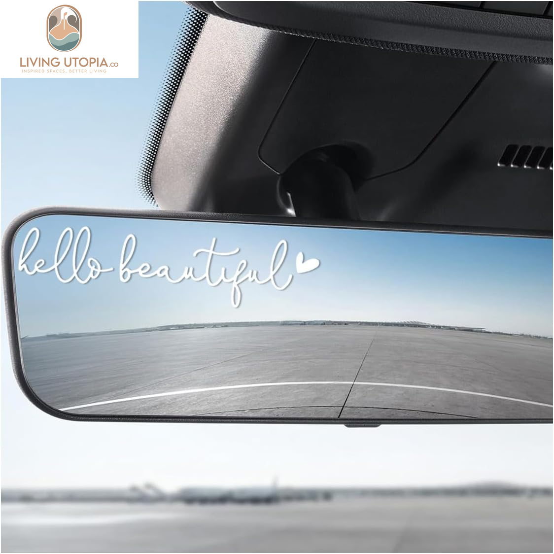 Mirror Stickers for Cars, Hello Beautiful Rearview Mirror Stickers, Car Window Decal Decoration, Dresser Mirror Decals, Car Decoration Accessories, Car Mirror Decals for Women