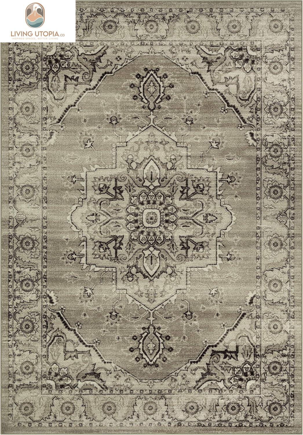 Distressed Lexington Area Rugs Carpet for Living Room & Bedroom [Made in USA], 5 X 7, Brown/Neutral