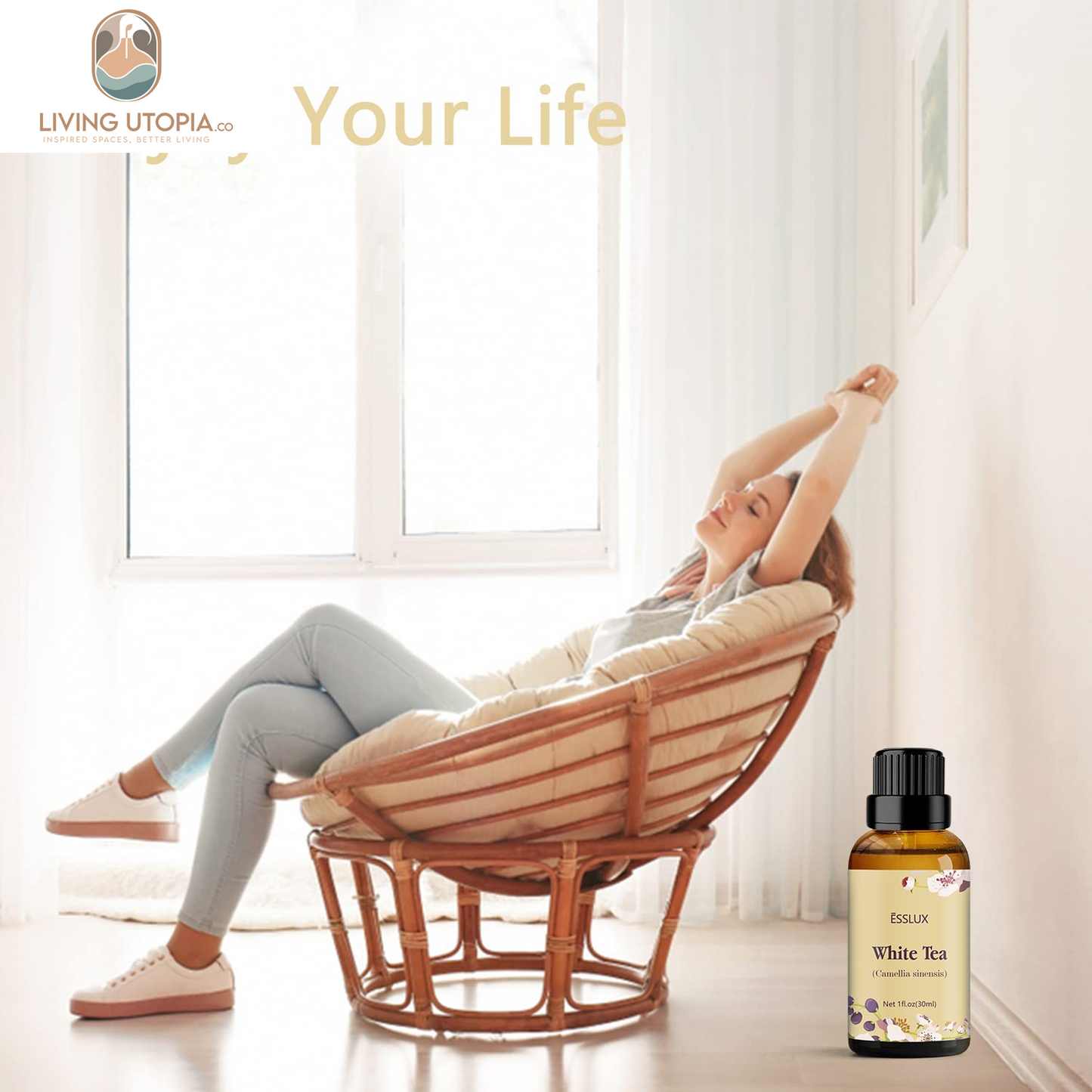 White Tea Essential Oil,  Aromatherapy Essential Oils for Diffuser, Massage, Soap, Candle Making, Home Fragrance, 30 Ml