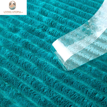 Fleece Throw Blanket for Couch 300GSM Super Soft Lightweight Plush Striped Blanket, Teal Blue Warm Cozy Breathable Ribbed Blanket for Bed/Sofa, Throw Size 50"X60", Turquoise